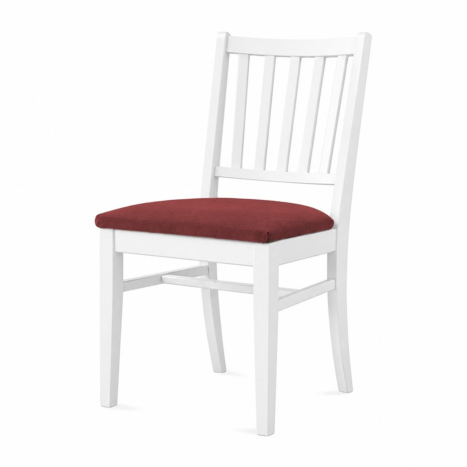 Stol Ester, B470 x D540 x H860 mm, stativ vit bets, klädsel Gabriel Cura röd