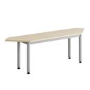 Sittbänk Emil, Hörna 45 gr, B1400 x D350 x H450 mm, Grå metallben och sits kryssfanérBjörk högtryckslaminat, beslag för bultning