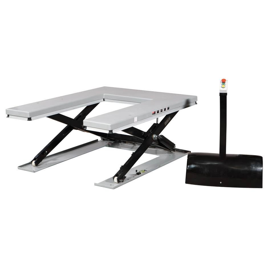 U-lyftbord, elektriskt, lyfthöjd 105-860 mm, 1600x1200 mm, lyftkapacitet 1500 kg