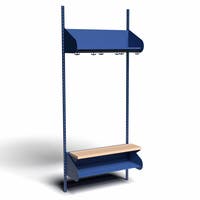 Inredningssystem BST, grundsektion, 900x300x270 mm, inkl. sittbänk, utan m-vägg