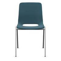 Staplingsbar stol Ana, helt  Ljusblå Polypropylen. Grå 4-bensstativ, B495xD515 mm, sitthöjd 430 mm. Plastfot