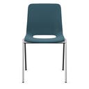 Staplingsbar stol Ana, helt  Ljusblå Polypropylen. Grå 4-bensstativ, B495xD515 mm, sitthöjd 430 mm. Plastfot