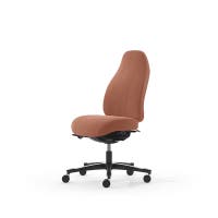 Kontorsstol Malmstolen 7000 med hög rygg, Dux-sits, hjul för hårda golv, Tyg Capture 4301 Koppar