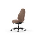 Kontorsstol Malmstolen 7000 med hög rygg, Dux-sits, hjul för hårda golv, Tyg Capture 4803 Brun