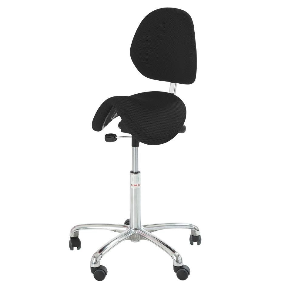 Sadelstol Dalton, tyg, ryggstöd, sits-/ryggvinkling, höjdinst. 480-610 mm