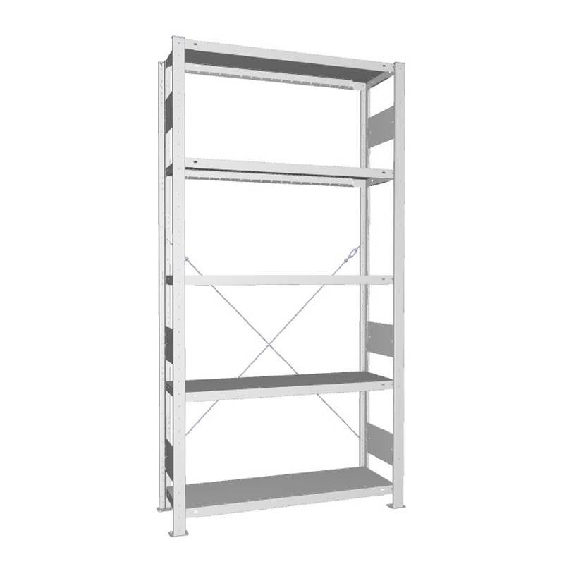 Lagerhylla Meta Quick Plus, start, lack, 2000x1000x300 mm, 5 plan, 230 kg/plan