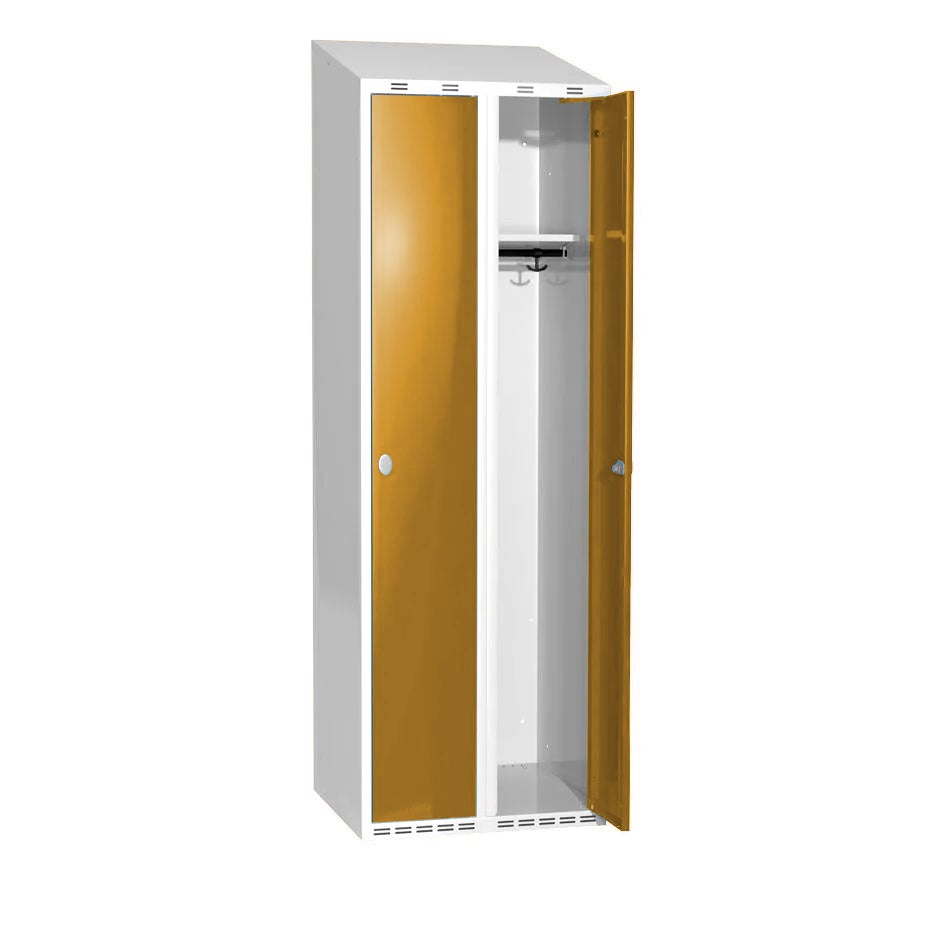 Klädskåp utan underrede, 2 st 300 mm skåp i bredd , 600x550x1900 mm , klinka