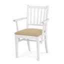Karmstol Ester, B570 x D540 x H860 mm, stativ vit bets, klädsel Gabriel Step beige