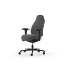 Kontorsstol Malmstolen 7000 med hög rygg, Dux-sits, armstöd Corona, hjul för hårda golv, Tyg Capture 4601 Grå