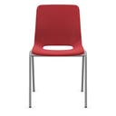 Staplingsbar stol Ana, helt Röd Polypropylen. Grå 4-bensstativ, B495xD515 mm, sitthöjd 430 mm. Plastfot