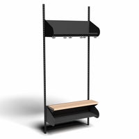 Inredningssystem BST, grundsektion, 800x300x270 mm, inkl. sittbänk, utan m-vägg