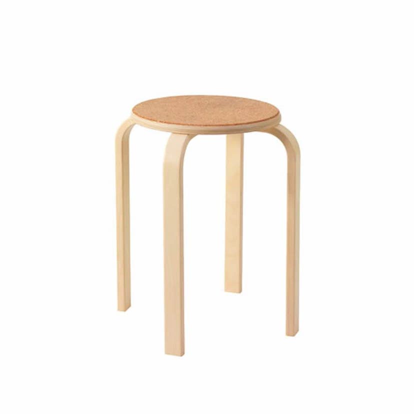Träpall med sits i kork, sitthöjd 500 mm
