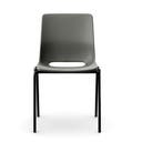 Staplingsbar stol Ana, helt  Mörkgrå Polypropylen. Grå 4-bensstativ, B495xD515 mm, sitthöjd 430 mm. Filtfot