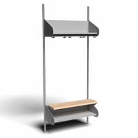 Inredningssystem BST, grundsektion, 800x300x270 mm, inkl. sittbänk, utan m-vägg