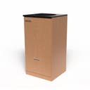 Miljödisk 3 fraktioner, 90 liters kärl med toppmatning, frontlucka, 2 st 25 liters kärl i låda med täckt lådfront, Ek