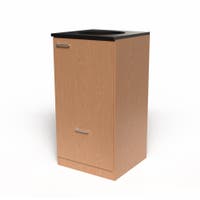 Miljödisk 3 fraktioner, 90 liters kärl med toppmatning, frontlucka, 2 st 25 liters kärl i låda med täckt lådfront, Ek