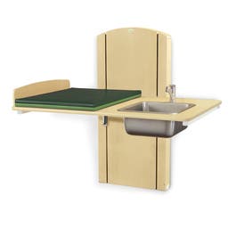 Skötbord Lyfta 120H tvättdel, skiva 1200x800 mm, höjdjustering 300-1100 mm