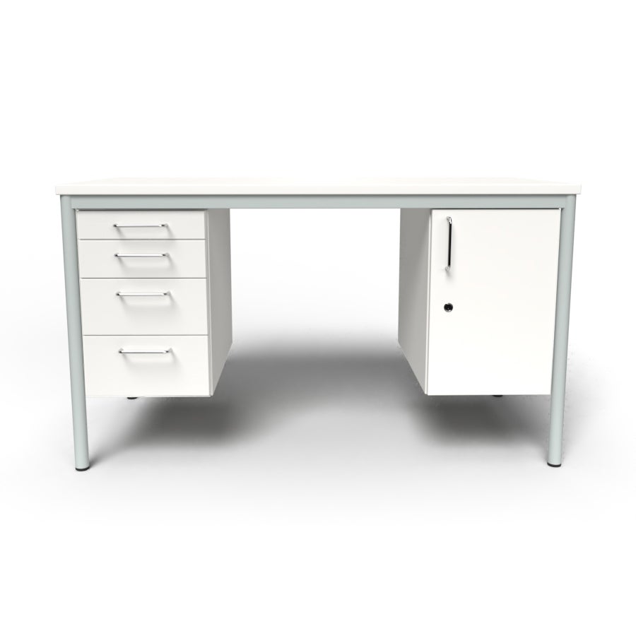 Lärarbord Teach med 1 hurts & 1 skåp, 1500x650 mm