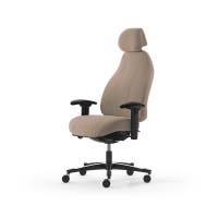 Kontorsstol Malmstolen 7000 wide hög rygg, Dux-sits, nackstöd tyg, armstöd Corona, hjul hårda golv, Tyg Capture 5103 Beige