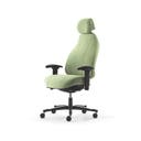 Kontorsstol Malmstolen 7000 wide hög rygg, Dux-sits, nackstöd tyg, armstöd Corona, hjul hårda golv, Tyg Capture 6501 Grön