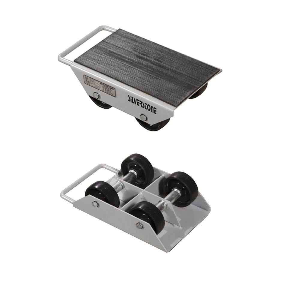 Maskinskridsko med 4 st fasta hjul, 330x220x120 mm, max belastning 1000 kg