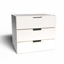 Lådhurts med 3 lådor, B370 x D305 x H330 mm, Ljusgrå laminat