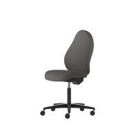 Kontorsstol Malmstolen R3H med hög rygg, Dux-sits, hjul för hårda golv, Tyg Capture 4601 Grå