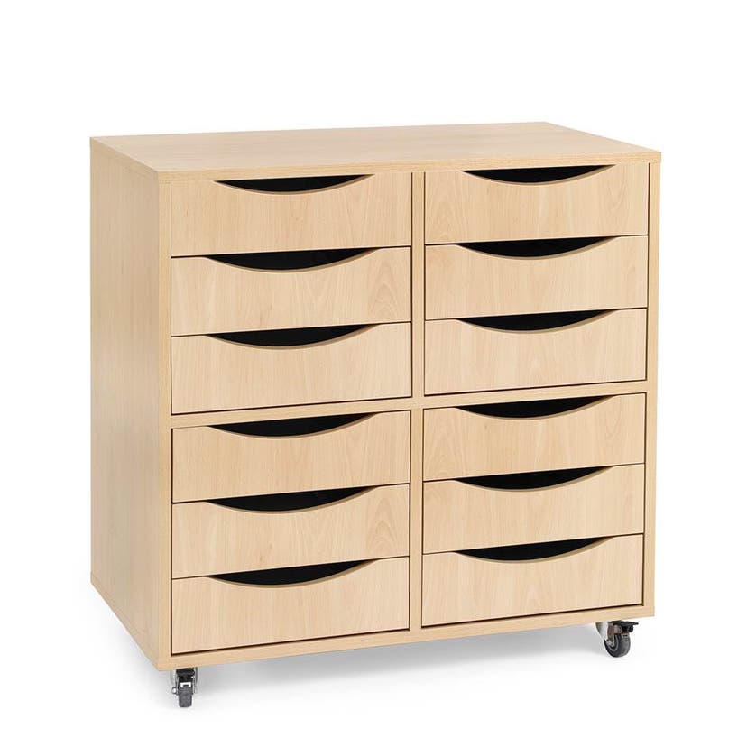 Elevvagn med 12 lådor, för 12 elever, 800x450x800 mm