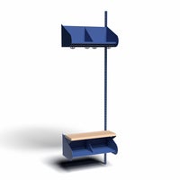 Inredningssystem BST, påb.sekt., 600x300x270 mm, med bänk & m-vägg, 2 platser