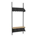 Inredningssystem BST, grundsekt., 600x300x270 mm, med bänk & m-vägg, 3 platser