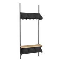 Inredningssystem BST, grundsekt., 600x300x270 mm, med bänk & m-vägg, 3 platser