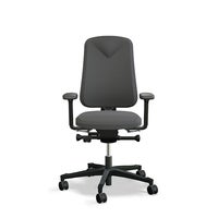 Arbetsstol Höganäs 280 Small med hög rygg och 4D armstöd, stor ställbarhet, tyg Select