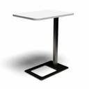 Bord Mobi, L400 x D500 x H620 mm, Vit laminat och stativ Svart