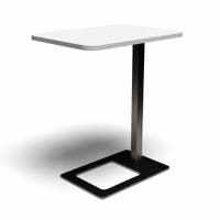 Bord Mobi, L400 x D500 x H620 mm, Vit laminat och stativ Svart