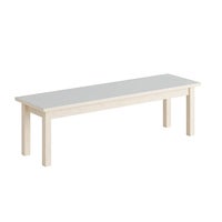 Sittbänk Erika, B1600 x D350 x H450 mm, ben massiv björk och sits av kryssfanér med Ljusgrå högtryckslaminat