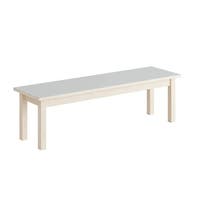 Sittbänk Erika, B1600 x D350 x H450 mm, ben massiv björk och sits av kryssfanér med Ljusgrå högtryckslaminat