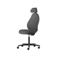 Kontorsstol Malmstolen R3H med hög rygg, Dux-sits, nackstöd i tyg, sittdjupjustering, Tyg Capture 4601 Grå