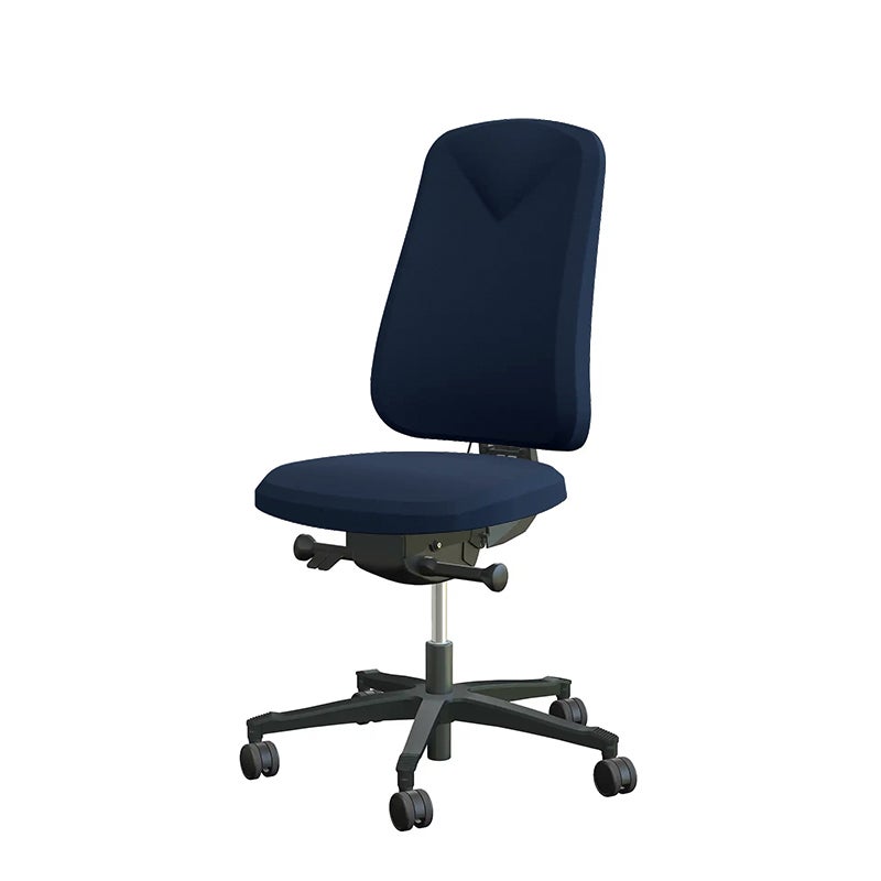 Arbetsstol Höganäs 290 Large med hög rygg, stor ställbarhet, förberedd för nackstöd, tyg Select