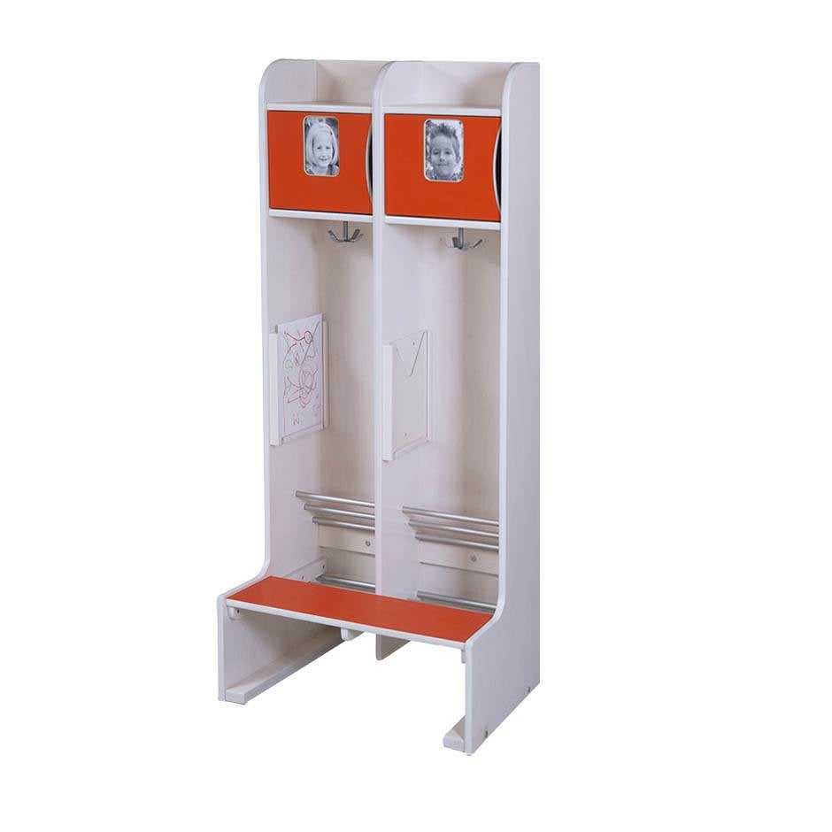 Klädfack Troll, sittbänk, golvmodell, enkel, 2 fack, 545x450x1500 mm