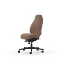 Kontorsstol Malmstolen 4000 med hög rygg, Dux-sits, hjul för hårda golv, Tyg Capture 4803 Brun