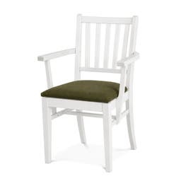 Karmstol Ester, B570 x D540 x H860 mm, stativ vit bets, klädsel Gabriel Step grön