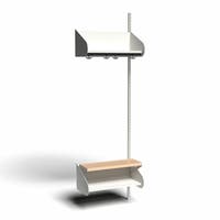 Inredningssystem BST, påb.sektion, 600x300x270 mm, inkl. sittbänk, utan m-vägg