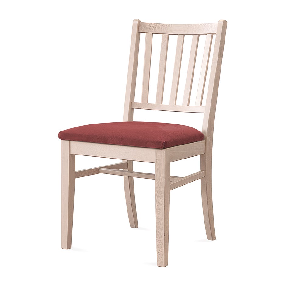 Stol Ester, B470 x D540 x H860 mm, stativ björk, klädsel Gabriel Cura röd