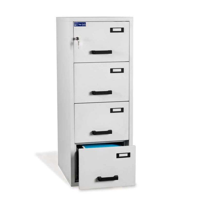 Arkivskåp 4-lådigt hängmapp, brandklass 60 min, B545xD653xH1500 mm, nyckellås