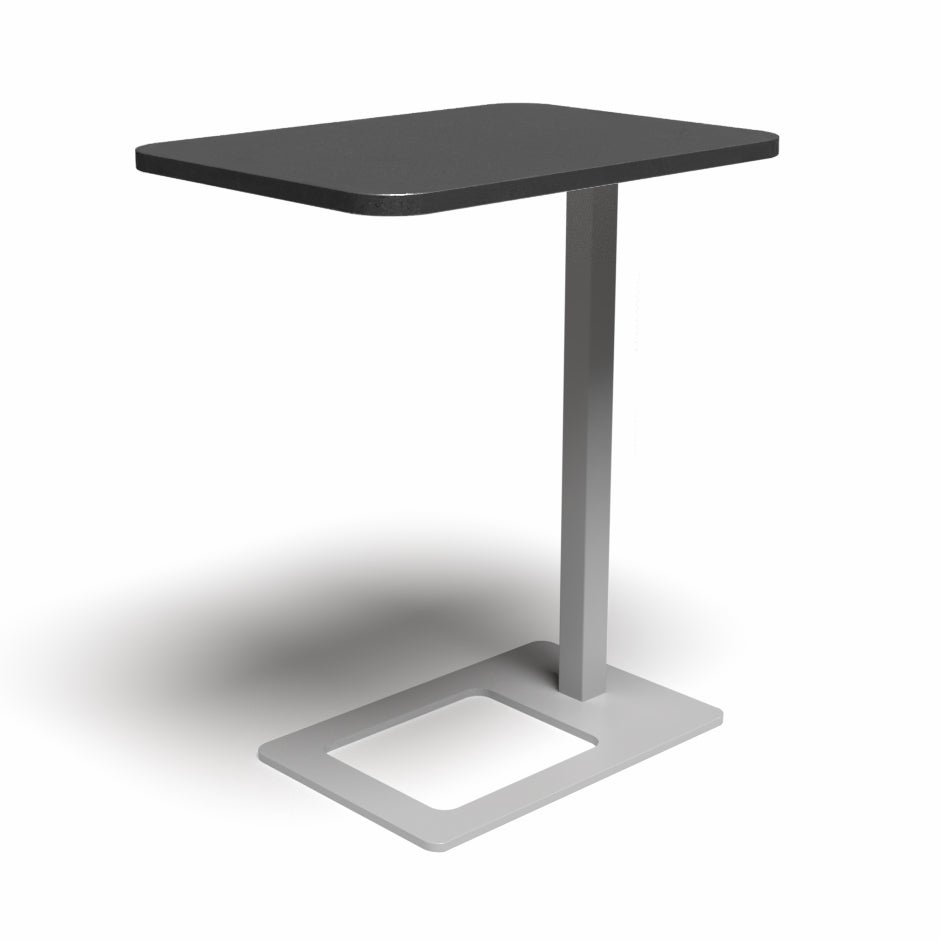 Bord Mobi, L400 x D500 x H620 mm, Mörkgrå laminat och stativ Gråmetallic