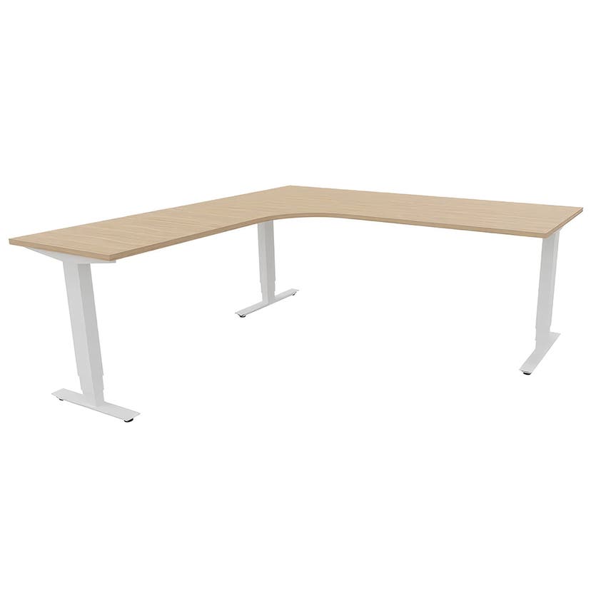 Höj- och sänkbart hörnskrivbord Sense Aero, 2000 x 2000 mm