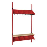 Inredningssystem BST, grundsekt., 800x300x270 mm, med bänk & m-vägg, 4 platser