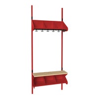 Inredningssystem BST, grundsekt., 600x300x270 mm, med bänk & m-vägg, 3 platser