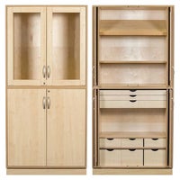 Slöjdskåp Sjöbergsskåpet 1, med 3 st hyllplan, 1 lutande hyllplan & 9 lådor