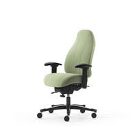 Kontorsstol Malmstolen 4000 med hög rygg, Dux-sits, armstöd Corona, hjul för hårda golv, Tyg Capture 6501 Grön